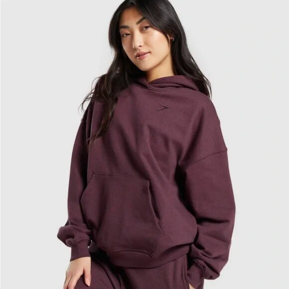 Gymshark Rest Day Burgundy Sweats Hoodie size small athleisure gym workout - Picture 1 of 10
